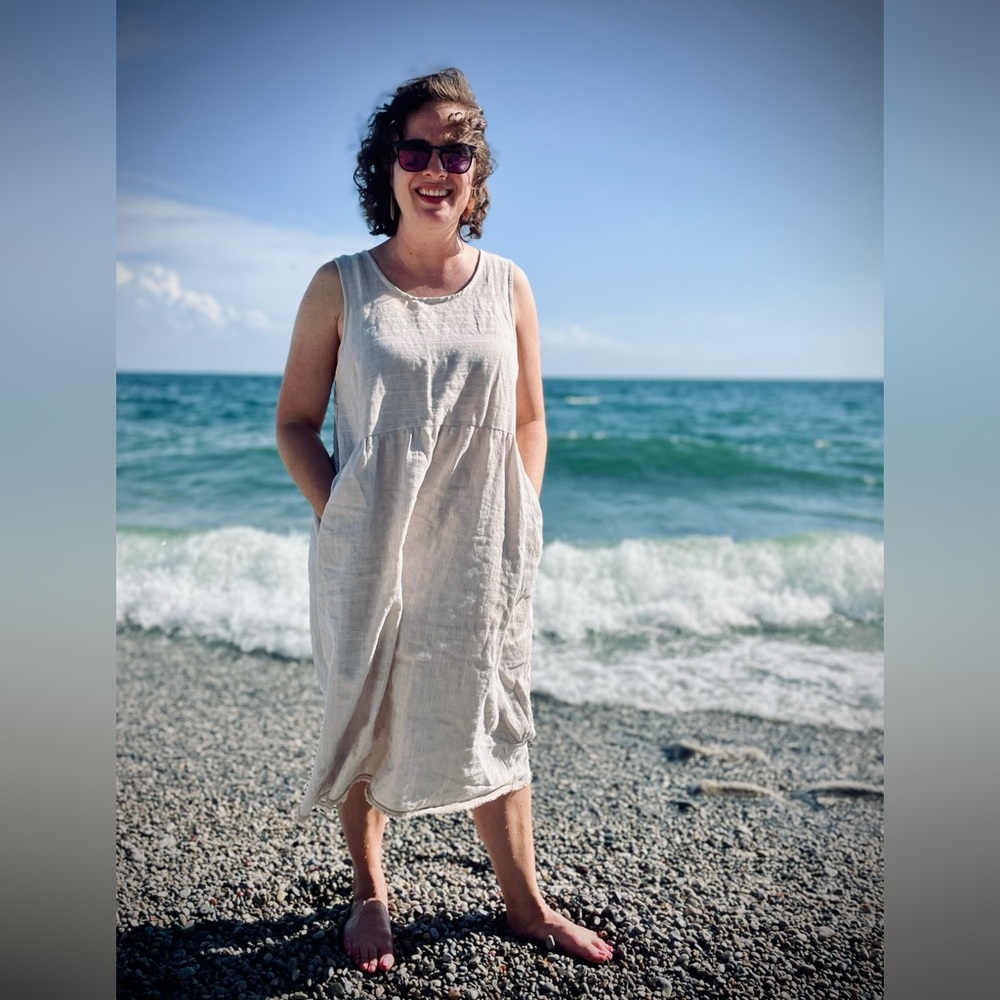 Bespoke Linen-blend Dress, size large